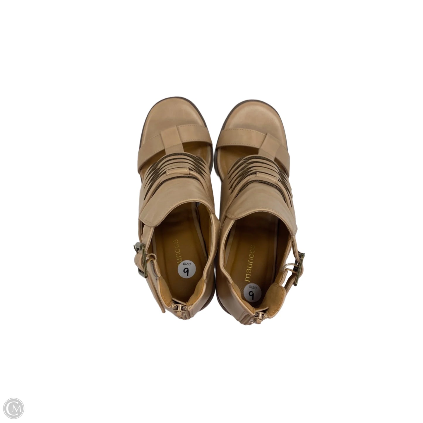 Sandals Heels Wedge By Maurices In Tan, Size: 9