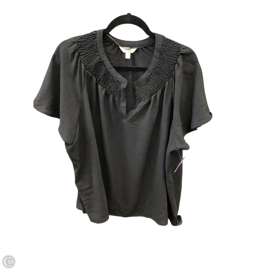 Blouse Short Sleeve By Terra & Sky In Black, Size: 2x