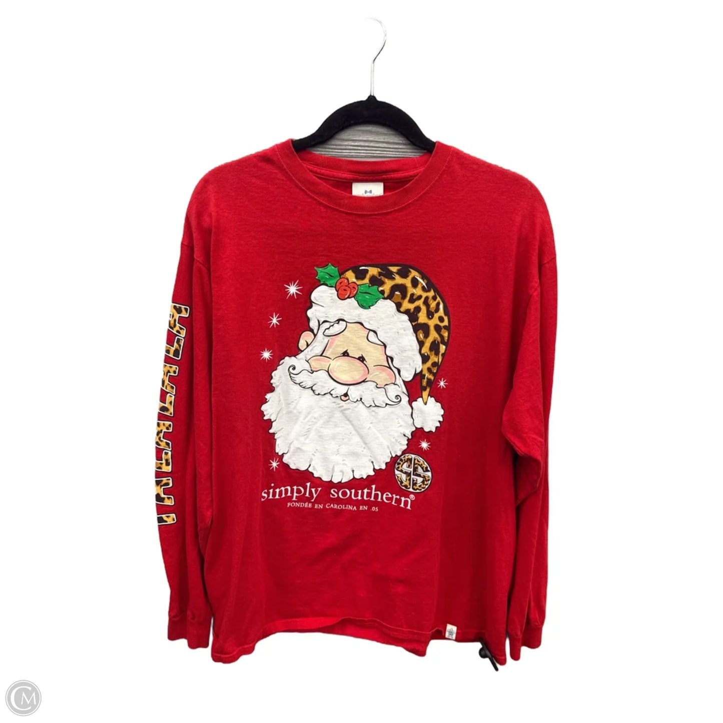 Top Long Sleeve By Simply Southern In Red, Size: L