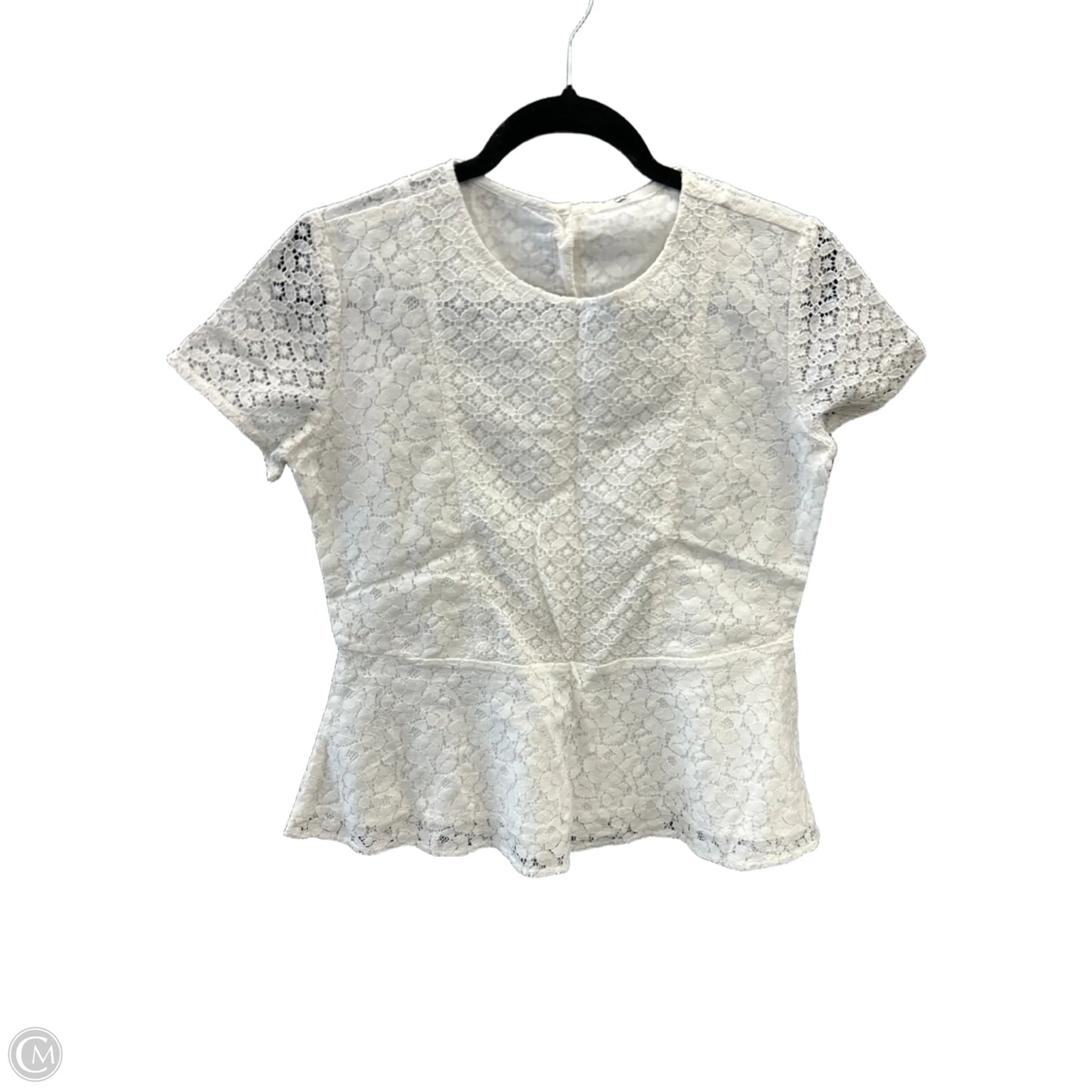 Blouse Short Sleeve By Clothes Mentor In White, Size: S