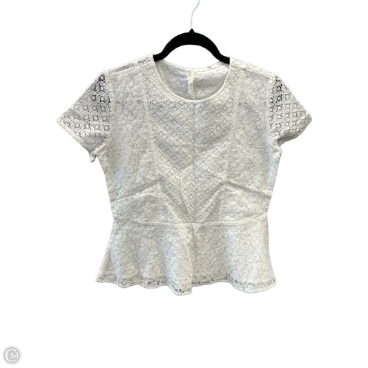 Blouse Short Sleeve By Clothes Mentor In White, Size: S