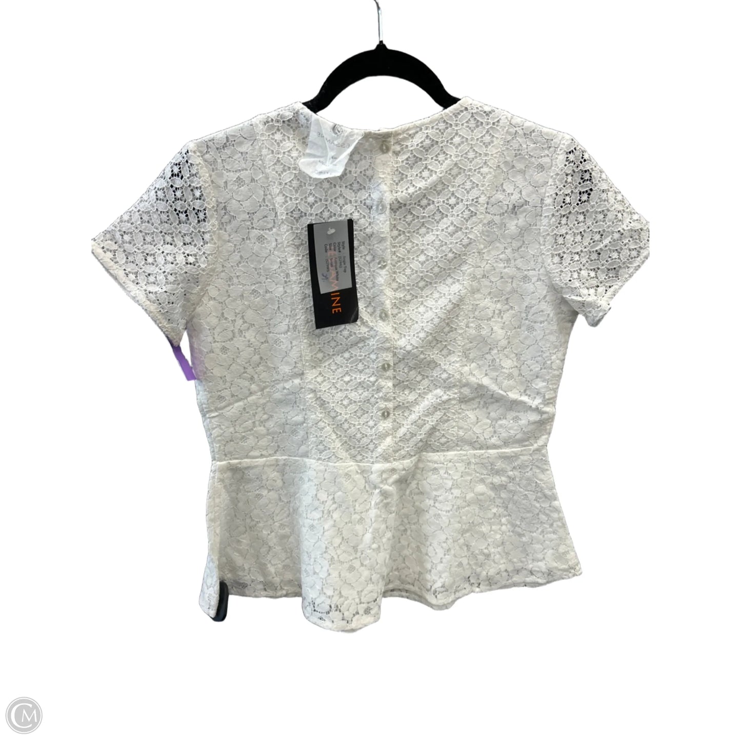 Blouse Short Sleeve By Clothes Mentor In White, Size: S