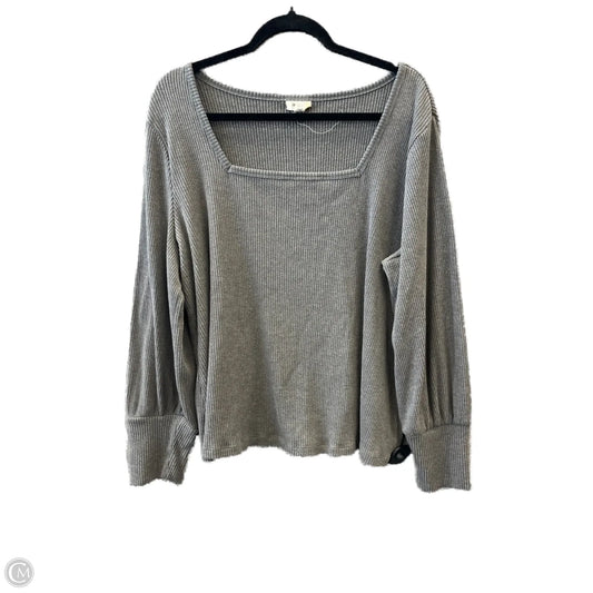 Top Long Sleeve By Ana In Grey, Size: 2x
