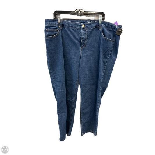 Jeans Straight By Terra & Sky In Blue Denim, Size: 20