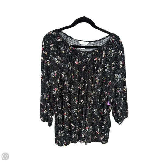 Top 3/4 Sleeve By Cj Banks In Black, Size: 2x