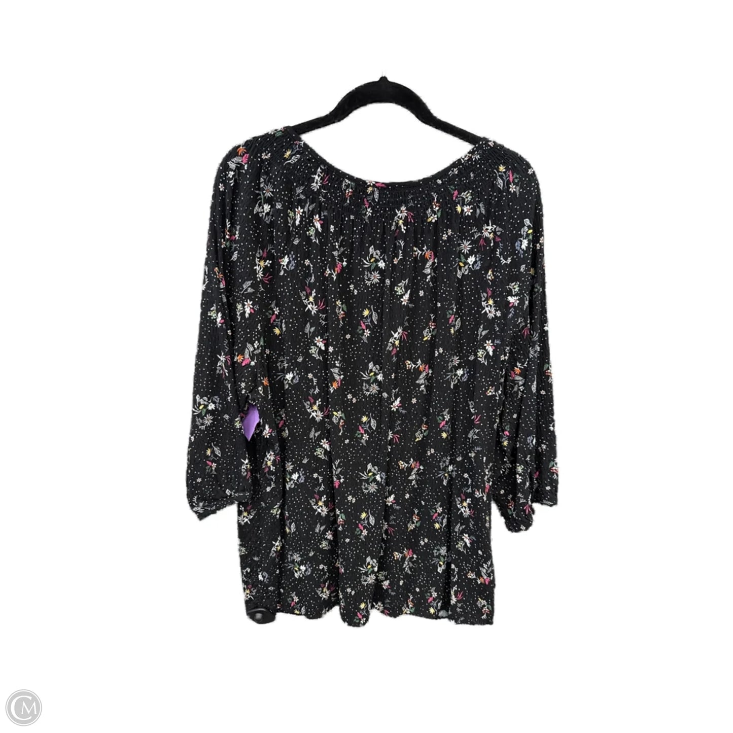 Top 3/4 Sleeve By Cj Banks In Black, Size: 2x