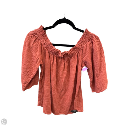 Top Short Sleeve By Maurices In Orange, Size: M
