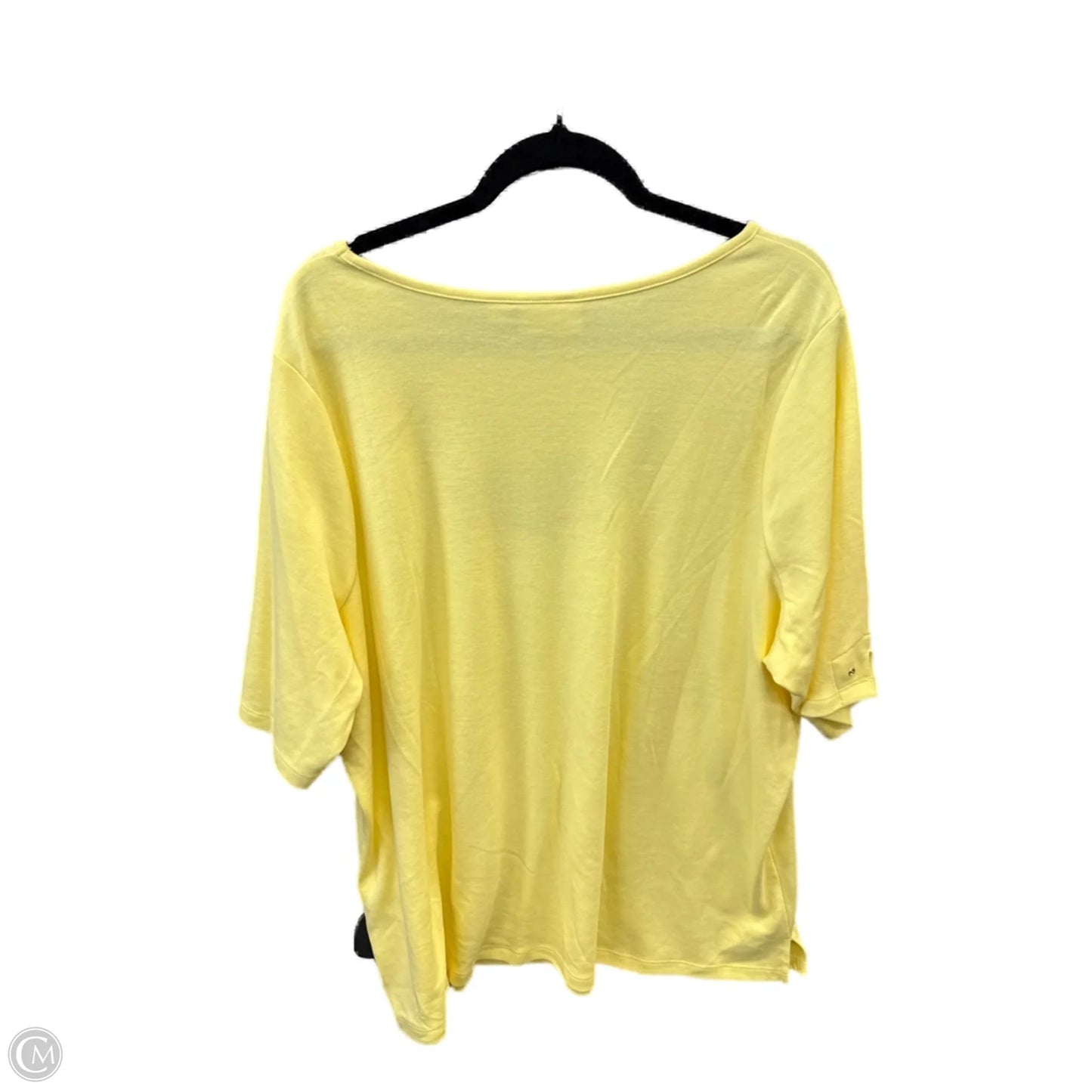 Top Short Sleeve By Quaker Factory In Yellow, Size: 2x