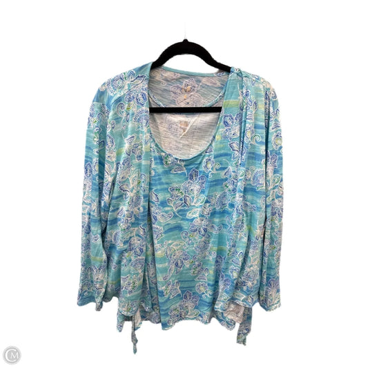 Top 2pc 3/4 Sleeve By Belle By Kim Gravel In Blue, Size: 2x