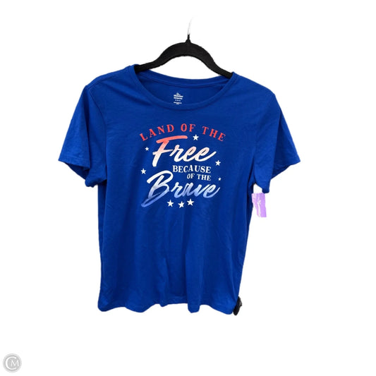 Top Short Sleeve By Cme In Blue, Size: M