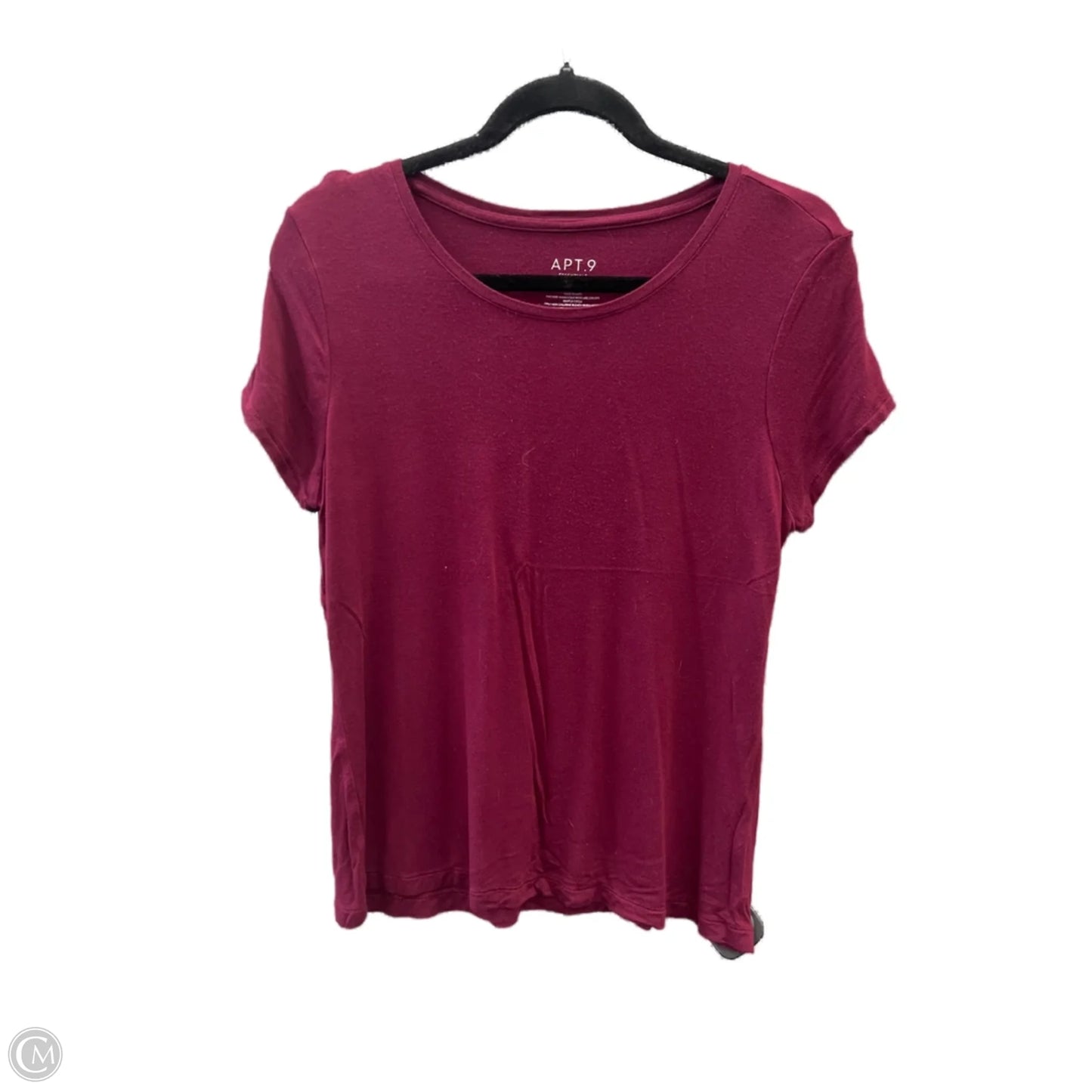 Top Short Sleeve By Apt 9 In Maroon, Size: Mp