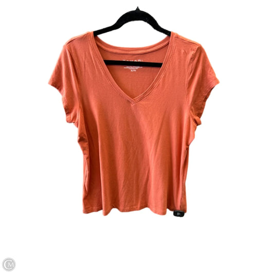 Top Short Sleeve Basic By Tahari By Arthur Levine In Orange, Size: Xl