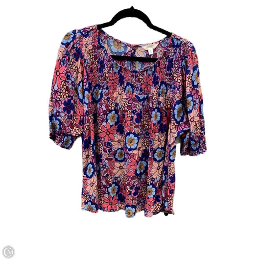 Top Short Sleeve By Terra & Sky In Multi-colored, Size: Xl