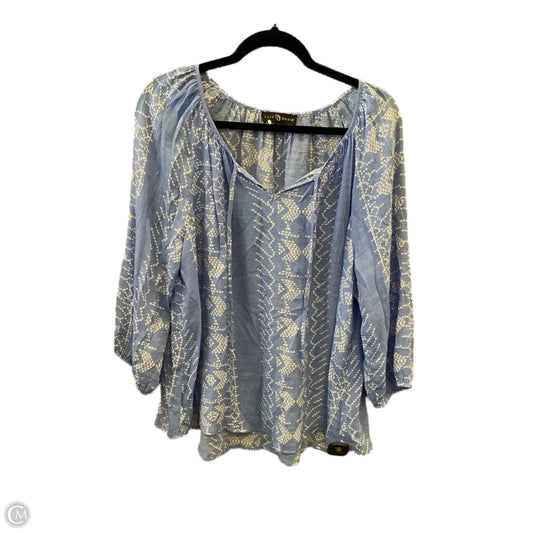 Top 3/4 Sleeve By Fred David In Blue, Size: Xl