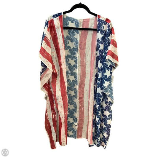 Kimono By Clothes Mentor In Blue Red & White, Size: Osfm