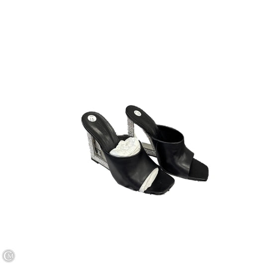 Sandals Heels Wedge By Clothes Mentor In Black, Size: 10