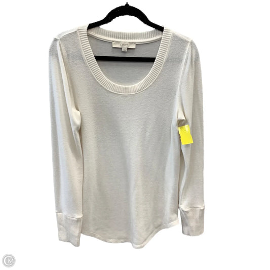 Top Long Sleeve By Loft In White, Size: M