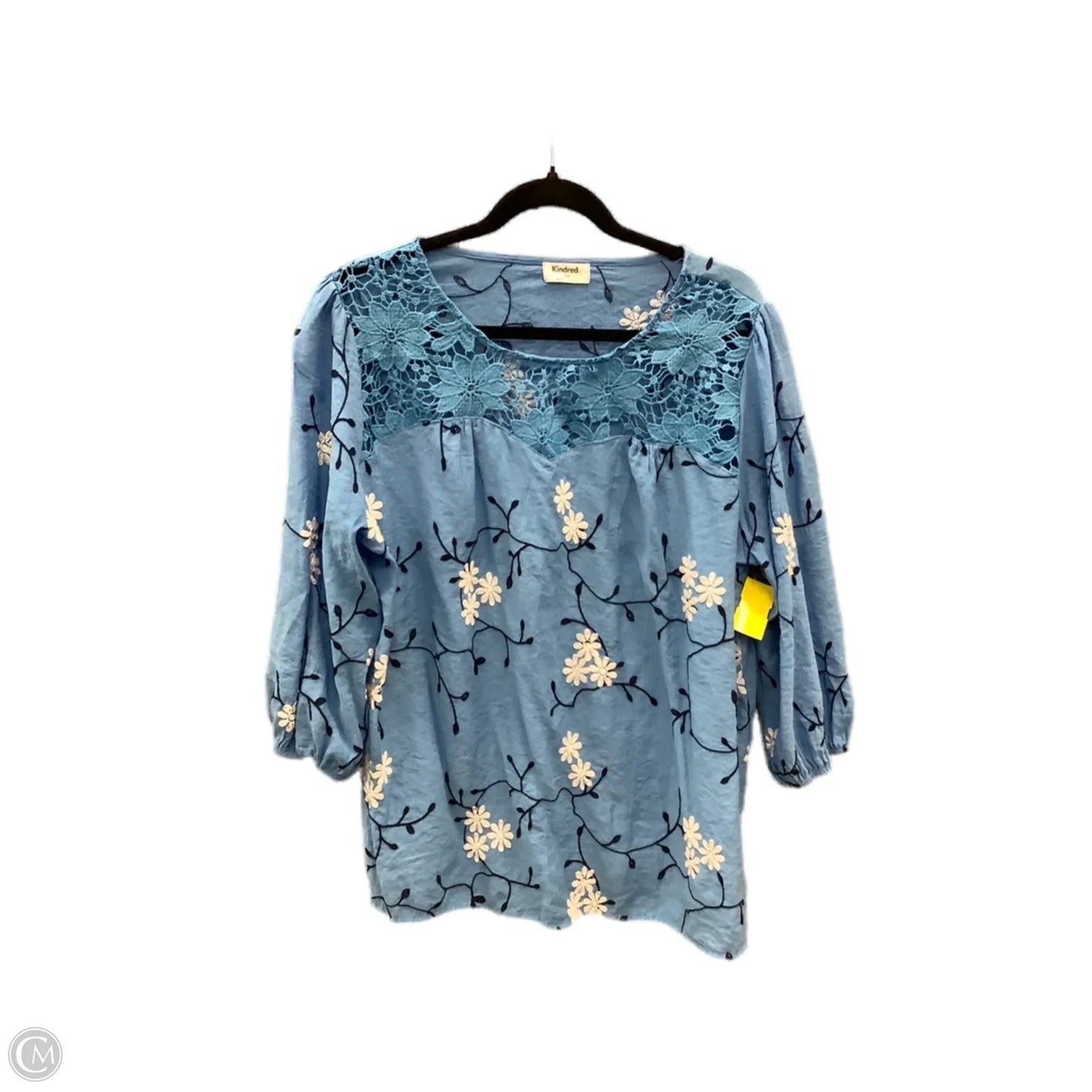 Top 3/4 Sleeve By Clothes Mentor In Blue, Size: 2x