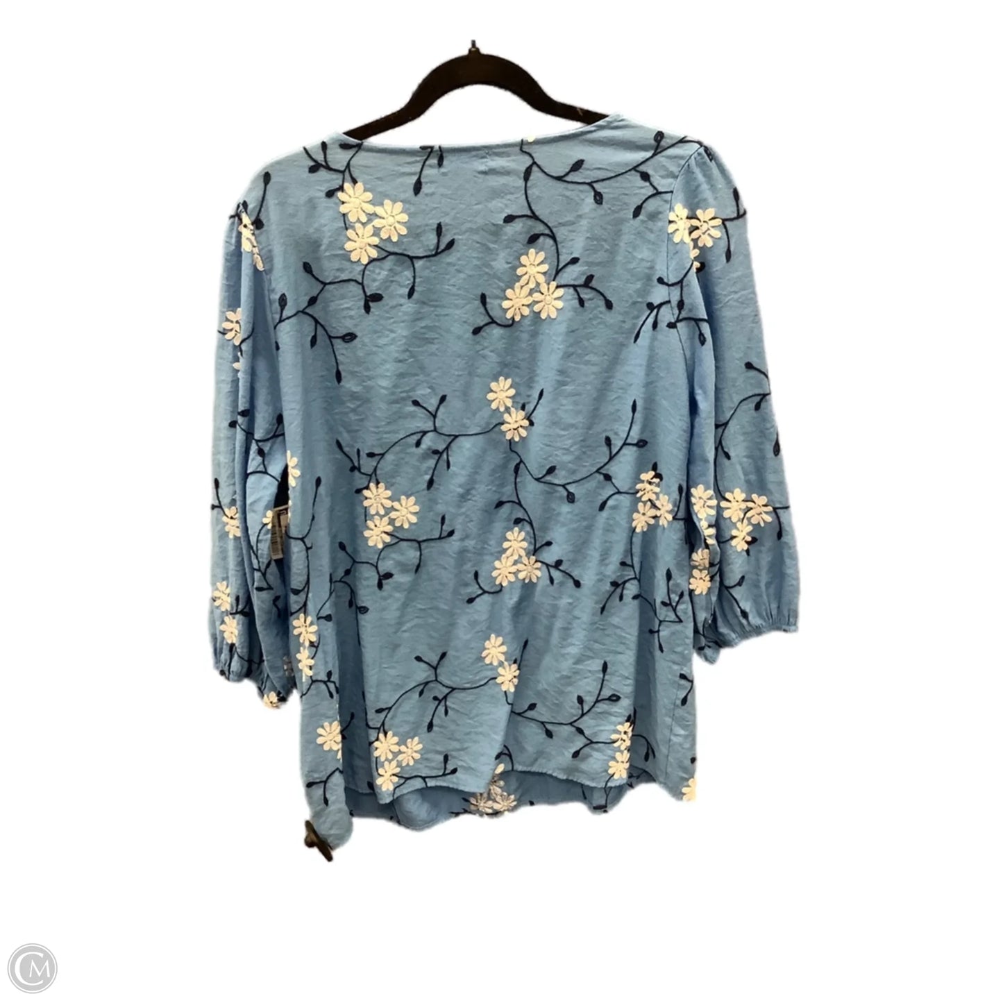 Top 3/4 Sleeve By Clothes Mentor In Blue, Size: 2x