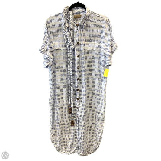 Dress Casual Midi By Clothes Mentor In Blue & White, Size: M