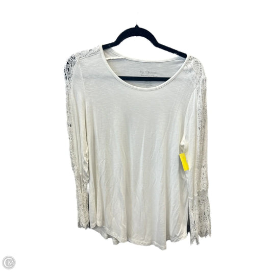 Top Long Sleeve By Chicos In White, Size: M