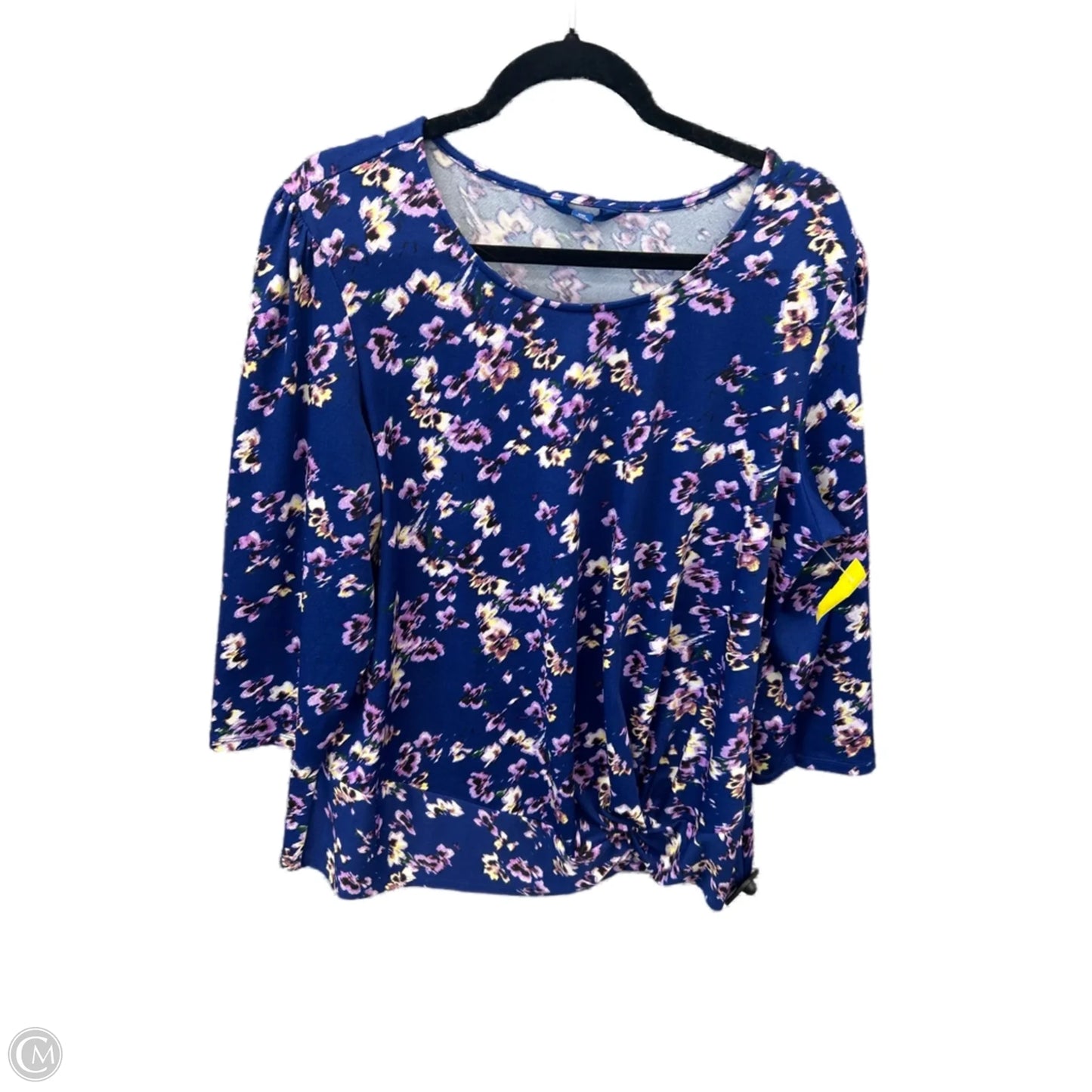 Top Long Sleeve By Apt 9 In Blue, Size: Xxl