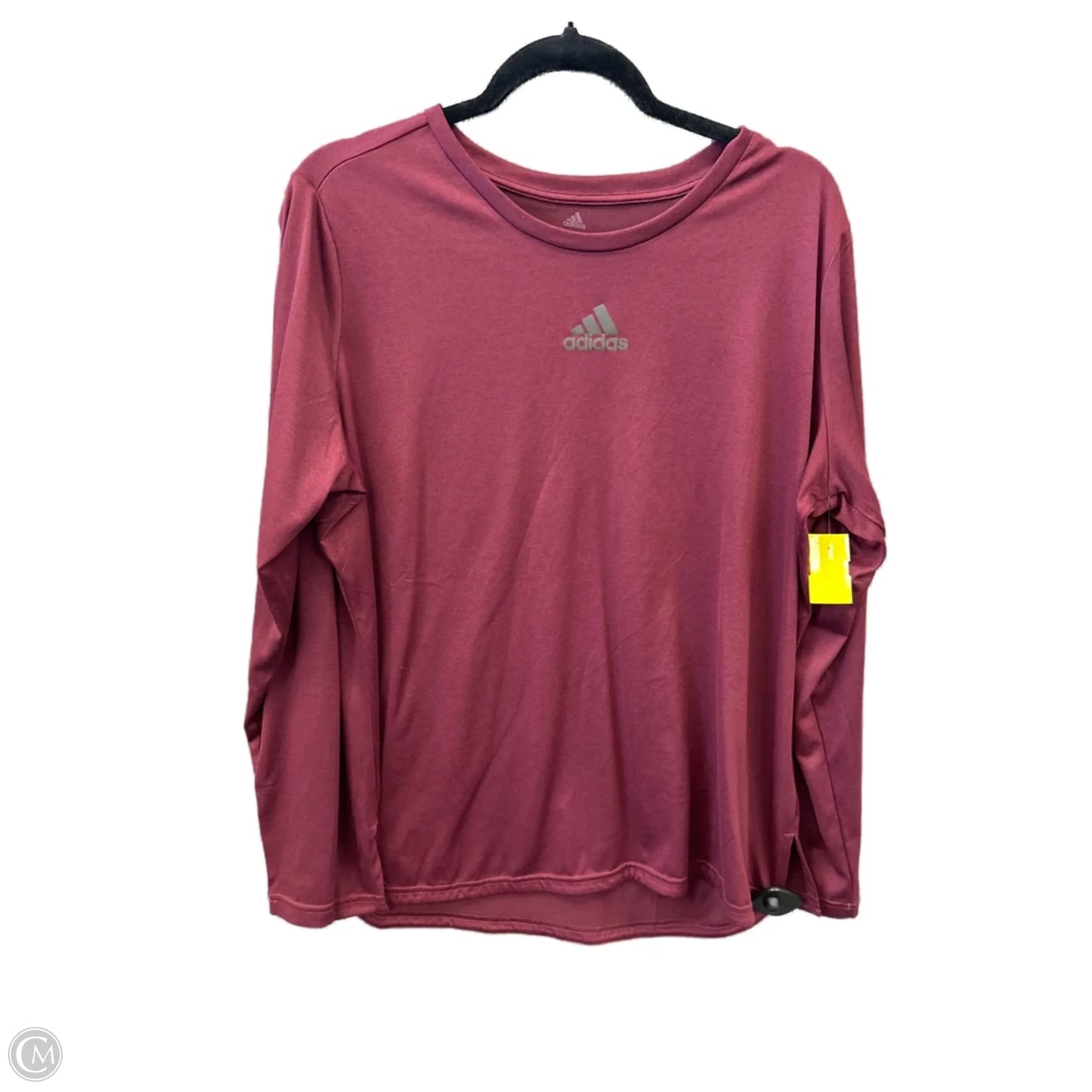 Athletic Top Long Sleeve Crewneck By Adidas In Maroon, Size: 2x