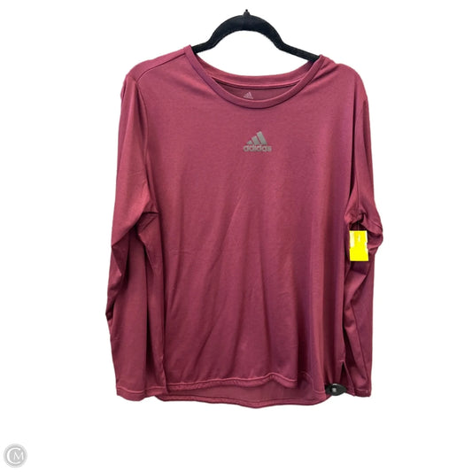 Athletic Top Long Sleeve Crewneck By Adidas In Maroon, Size: 2x