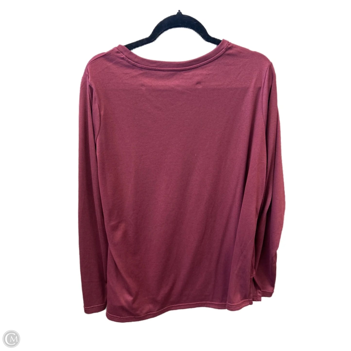 Athletic Top Long Sleeve Crewneck By Adidas In Maroon, Size: 2x
