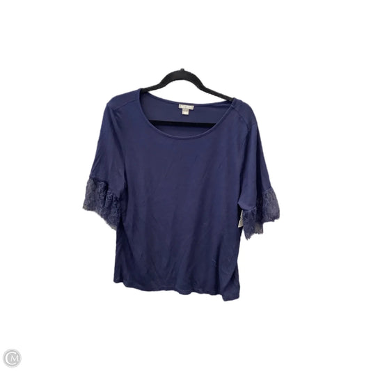 Top Short Sleeve By Falls Creek In Navy, Size: L