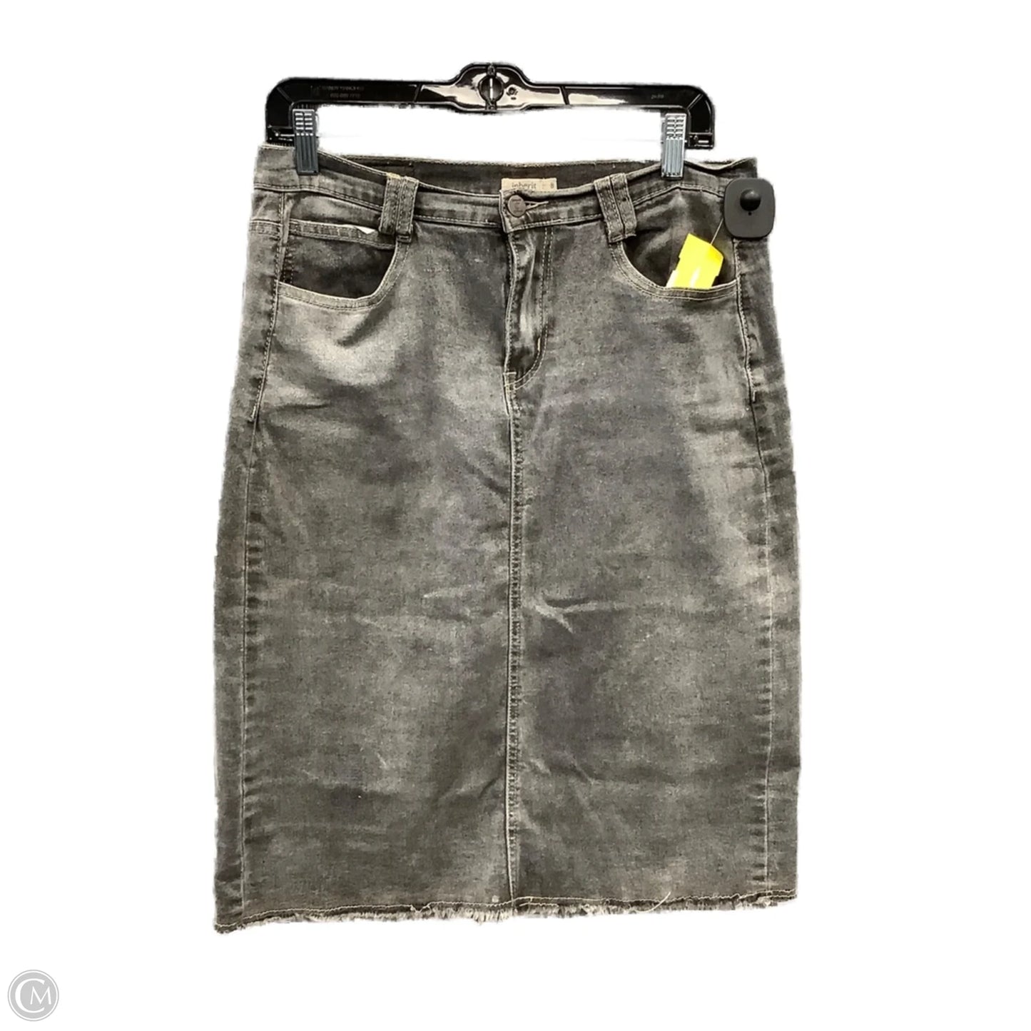 Skirt Midi By Clothes Mentor In Black Denim, Size: 8