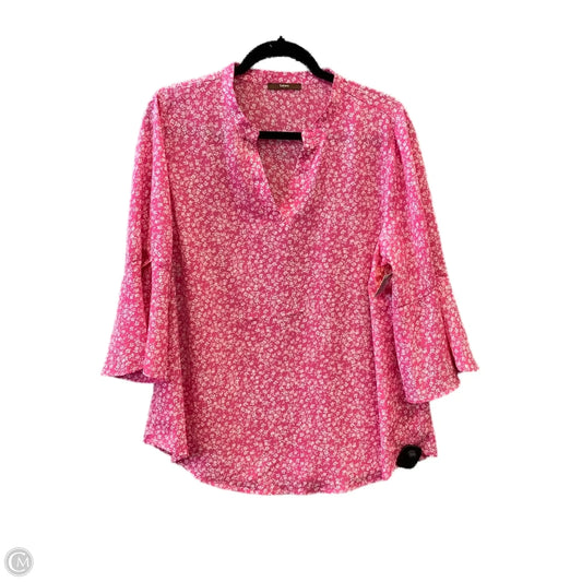 Blouse 3/4 Sleeve By Clothes Mentor In Pink, Size: L