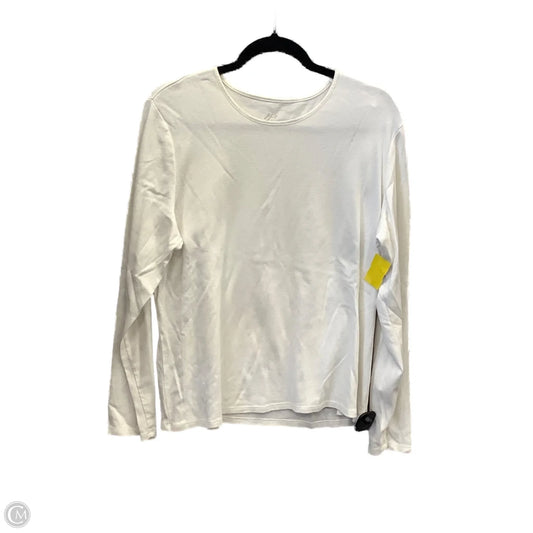Top Long Sleeve Basic By J. Jill In White, Size: Xl