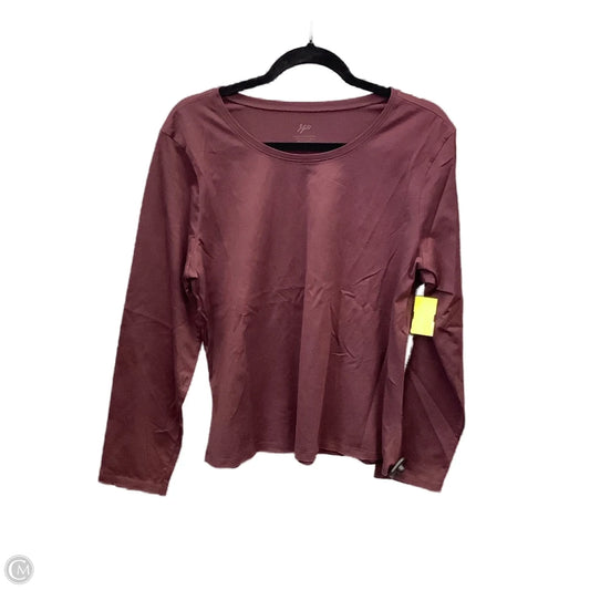 Top Long Sleeve Basic By J. Jill In Maroon, Size: Xl