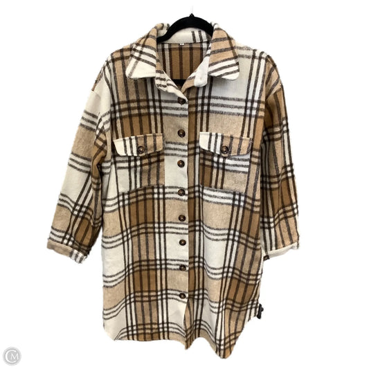 Jacket Shirt By Clothes Mentor In Brown, Size: Xl