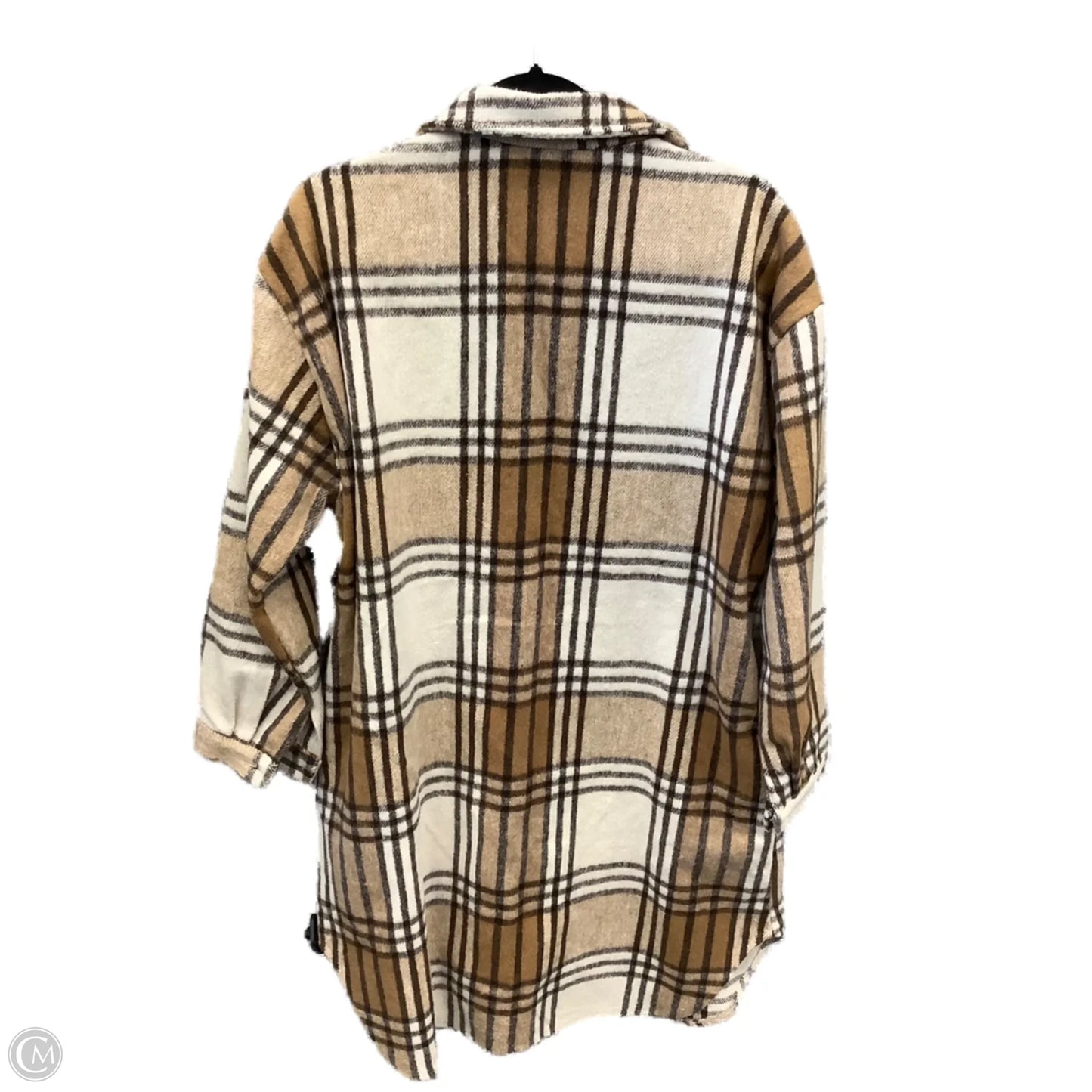 Jacket Shirt By Clothes Mentor In Brown, Size: Xl