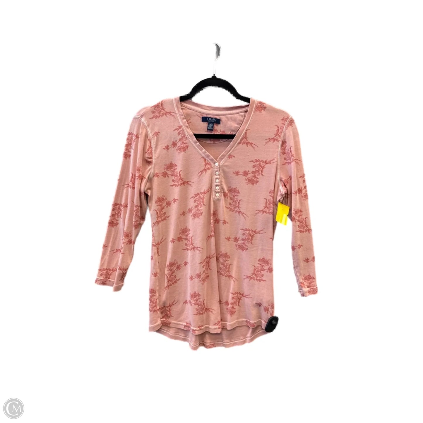 Top 3/4 Sleeve By Chaps In Orange, Size: M