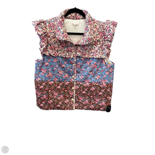 Vest Puffer & Quilted By Entro In Floral Print, Size: M