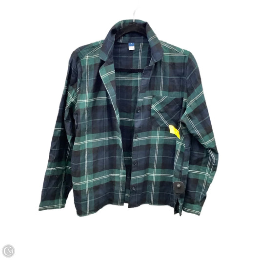 Top Long Sleeve By Old Navy In Plaid Pattern, Size: M