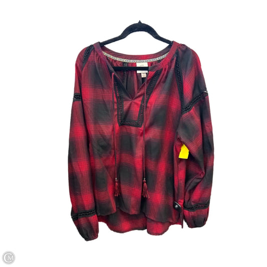 Top Long Sleeve By Knox Rose In Red, Size: Xl