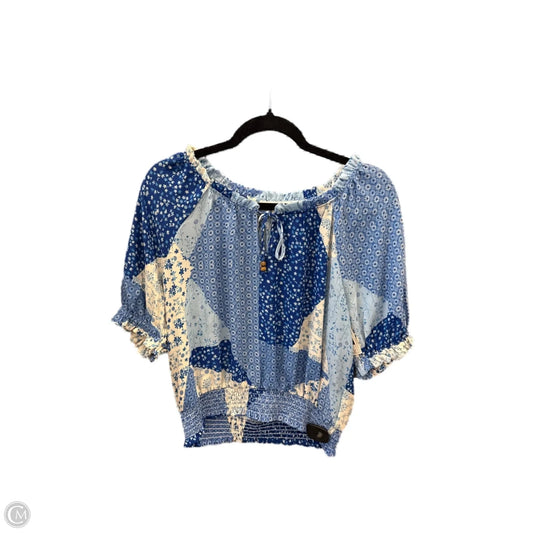 Blouse Short Sleeve By Rose And Olive In Blue, Size: L