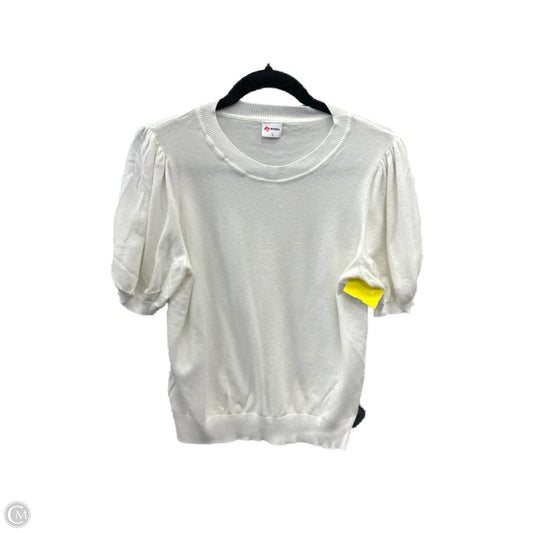 Sweater Short Sleeve By Clothes Mentor In White, Size: L