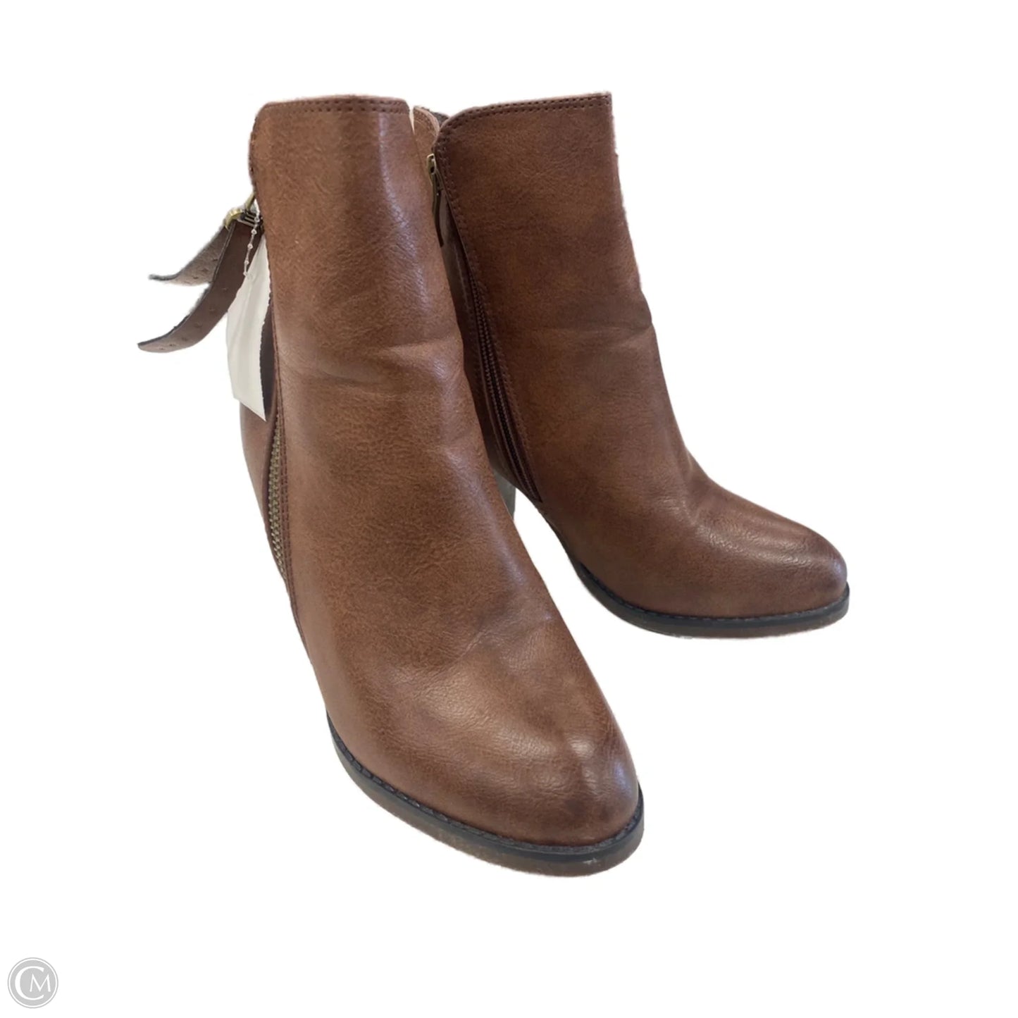 Boots Ankle Heels By Nature Breeze In Brown, Size: 6