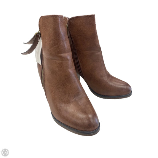 Boots Ankle Heels By Nature Breeze In Brown, Size: 6