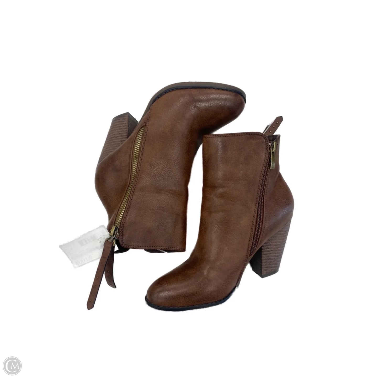Boots Ankle Heels By Nature Breeze In Brown, Size: 6