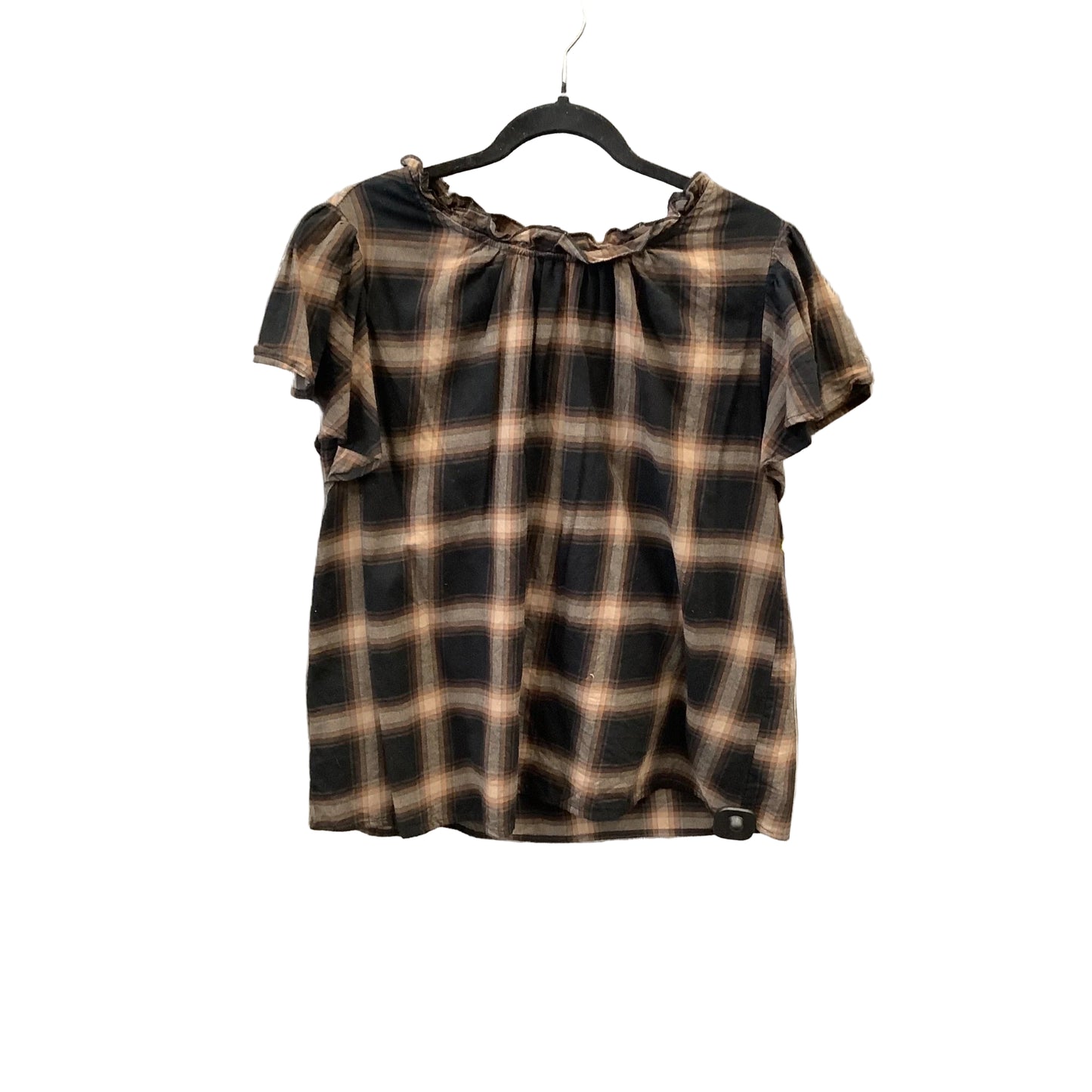 Top Short Sleeve By Time And Tru In Black & Brown, Size: L