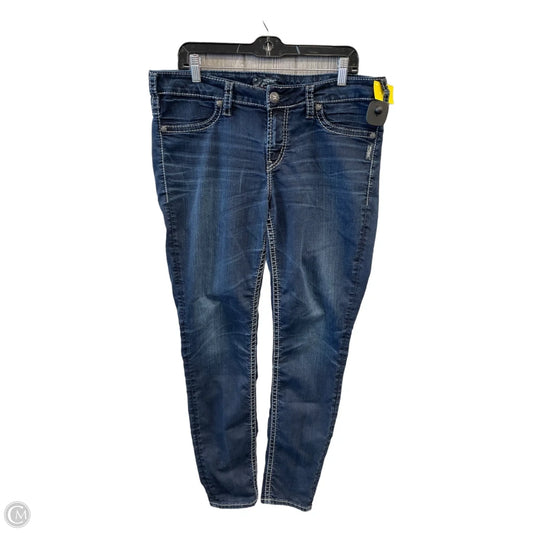 Jeans Skinny By Silver In Blue Denim, Size: 14