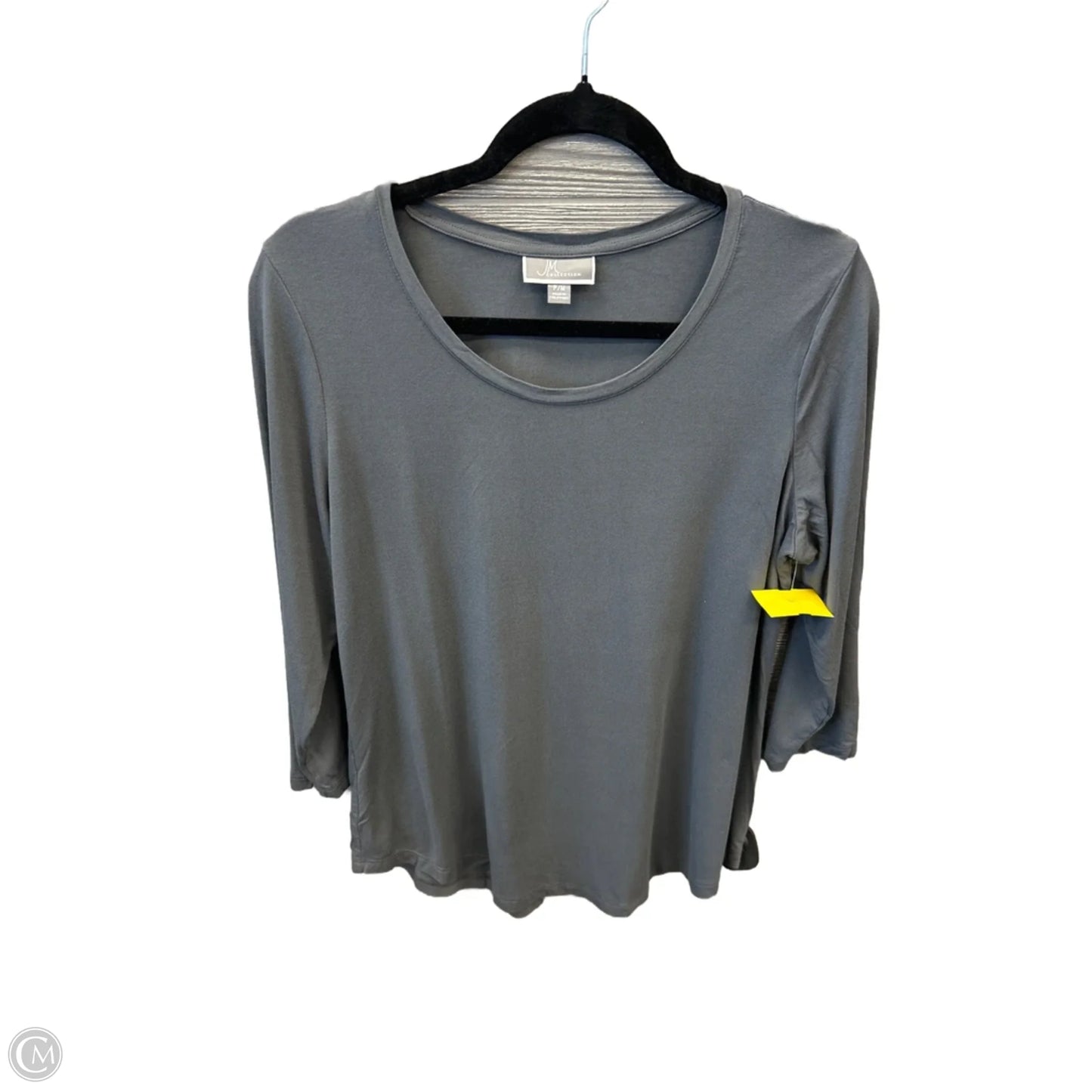Top 3/4 Sleeve By Jm Collections In Grey, Size: Mp