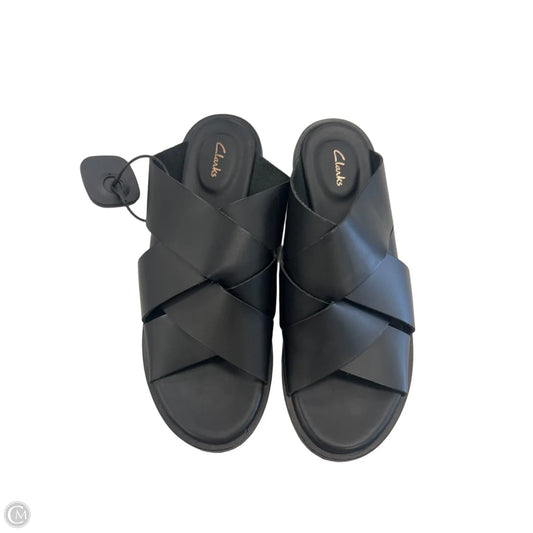 Sandals Flats By Clarks In Black, Size: 8