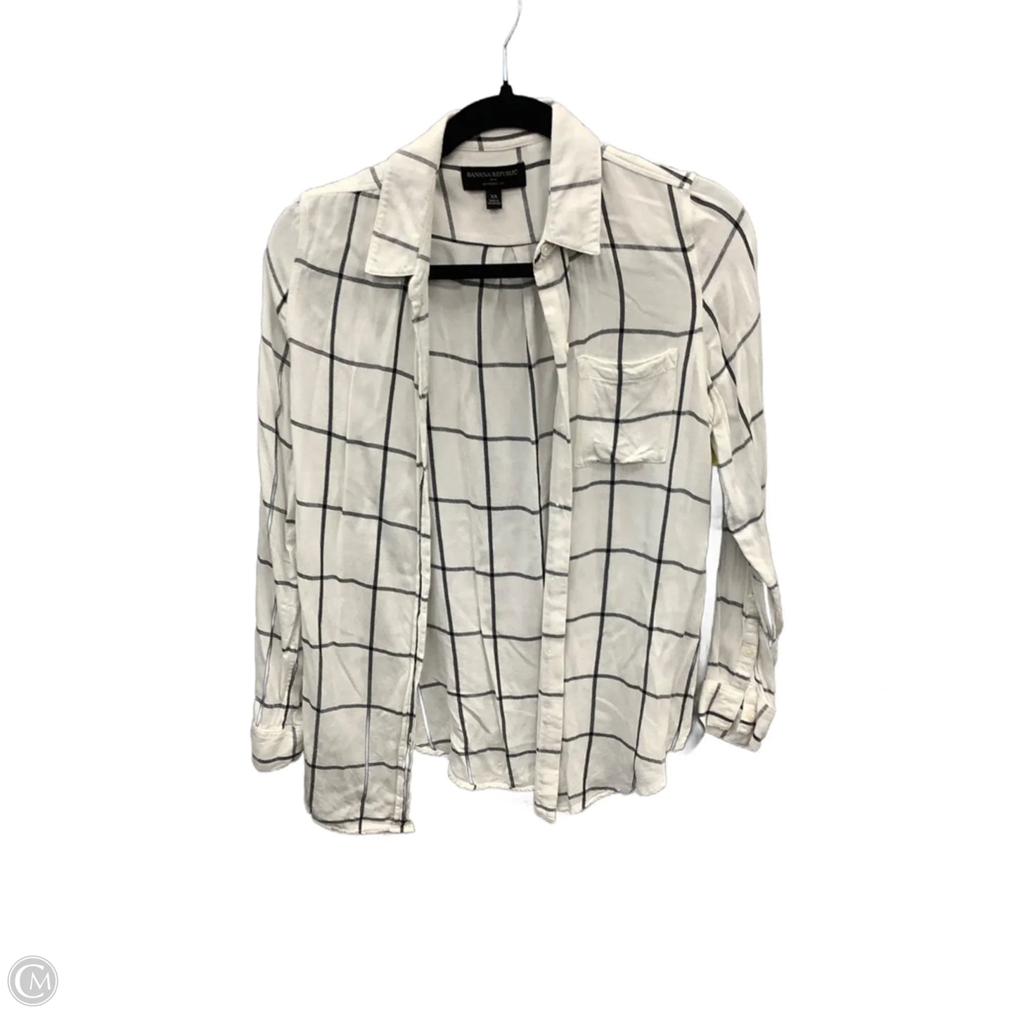 Top Long Sleeve By Banana Republic In White, Size: Xs